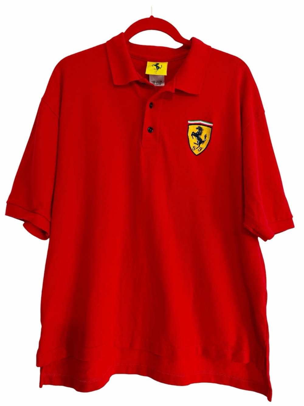 Ferrari Men’s Polo Shirt Sz XL Red 100% Cotton Made in USA 1996 Nice Man Sports